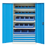 双开门重型存储柜(带搁板和零件盒)