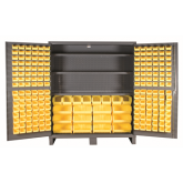 双开门重型存储柜(带搁板和物料箱及地脚)