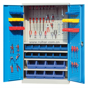 双开门重型存储柜(带门背挂板和零件盒)
