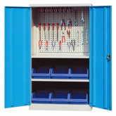 双开门重型存储柜(带背挂板和零件盒)