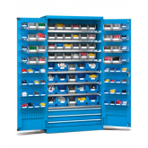 双开门重型存储柜(带门背挂板和零件盒)