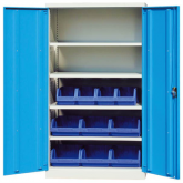 双开门重型存储柜(带搁板和零件盒)