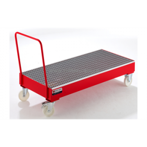 移动型钢制盛漏托盘-双桶垂直放置