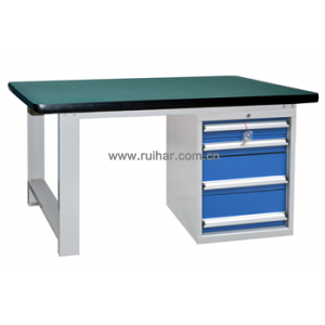 重型工作台带四抽边柜(台面厚50mm),2100×750×800