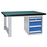 重型工作台带四抽边柜(台面厚50mm),2100×750×800