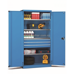 双开门五层带抽屉置物柜1023×555×2000mm 蓝色,FAA14000204