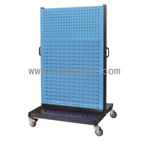 移动型双面物料架960×640×1605mm(2方孔4百叶)，XKM-2324