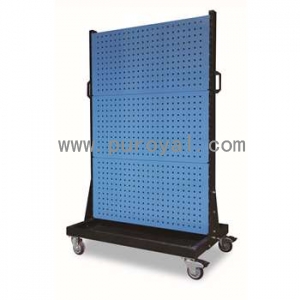 移动型双面物料整理架960×610×1560mm(6方孔)，KM-2360