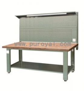 重型工作台带底部搁板和挂板(榉木台面),XFJ-1500DG20